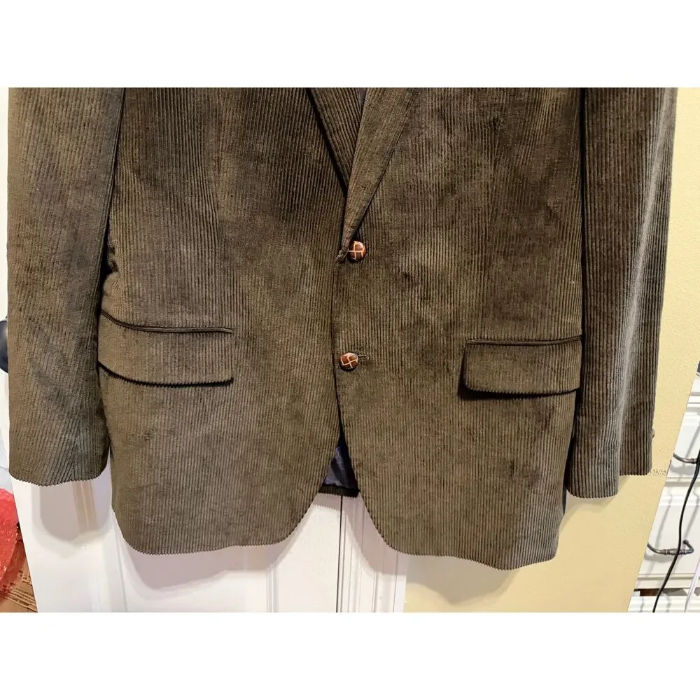 Lauren Ralph Lauren Brown Corduroy Sports Coat Blazer Jacket 2 Button Men's 42S